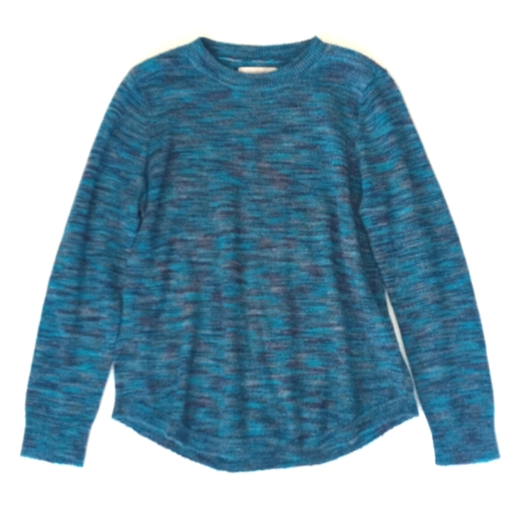 LOFT Women's Sky Blue Speckled Nylon Wool Mohair Blend Long Sleeve Sweater XL - Picture 4 of 7
